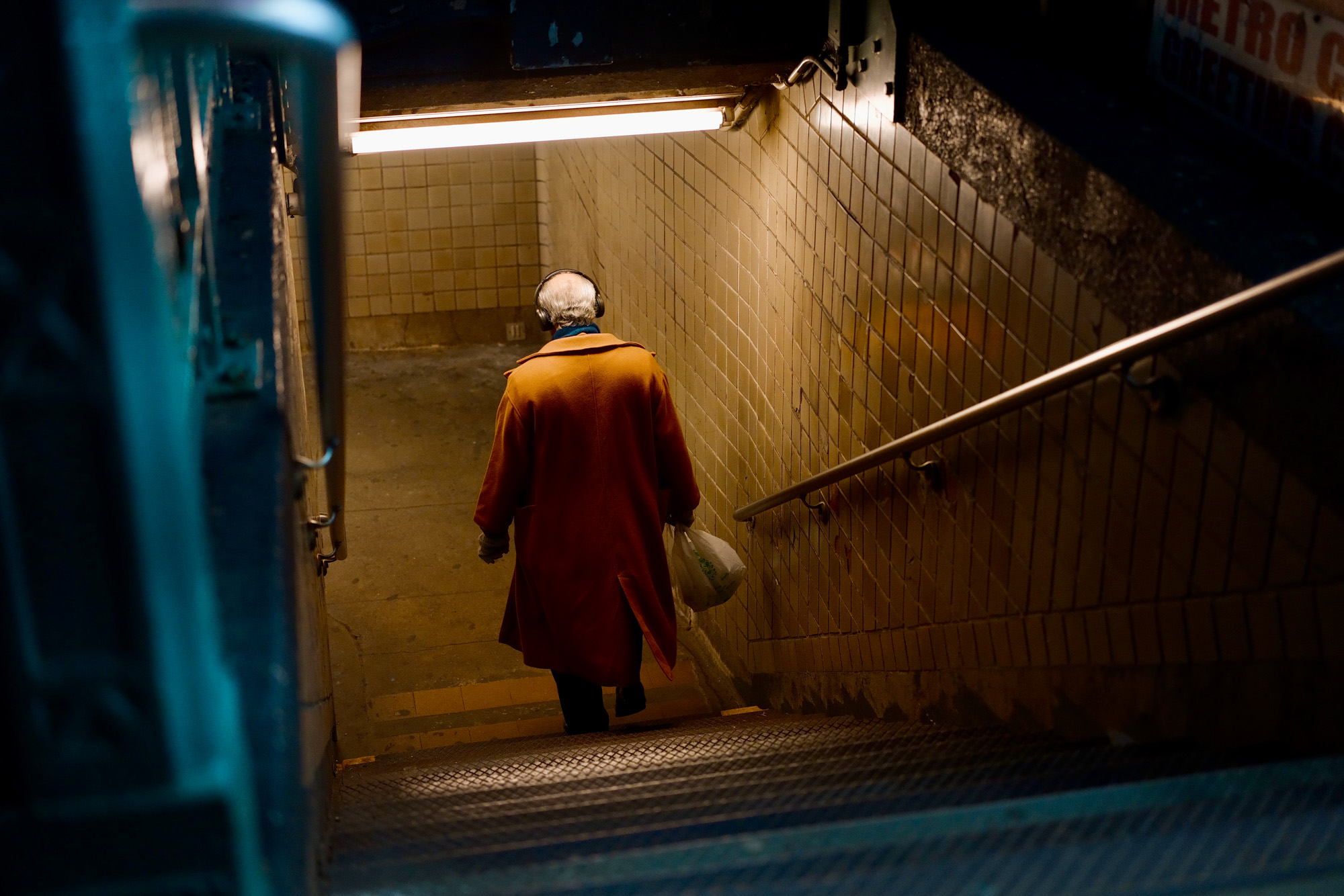 Urban subway scene photographed with Sigma BF