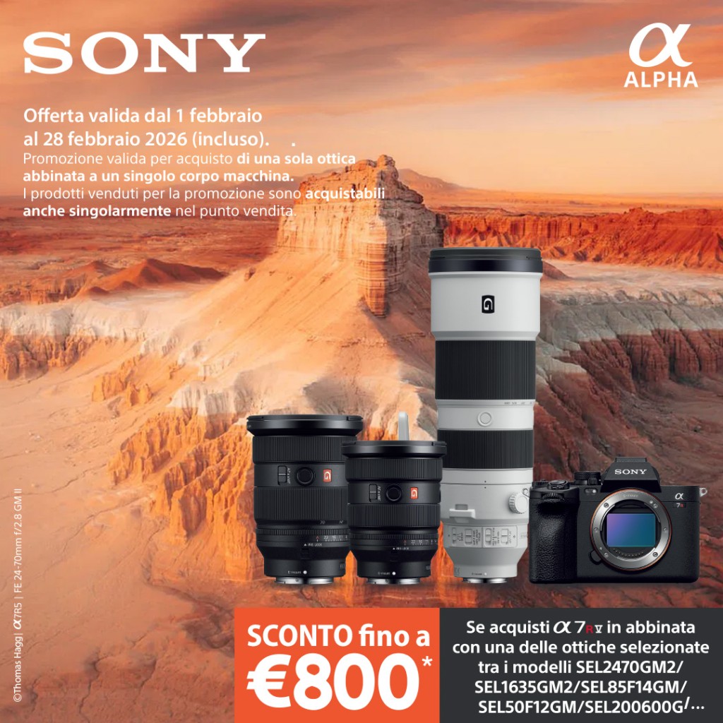 Promozioni Sony Febbraio – Sconto cassa e Trade-In su corpi e ottiche