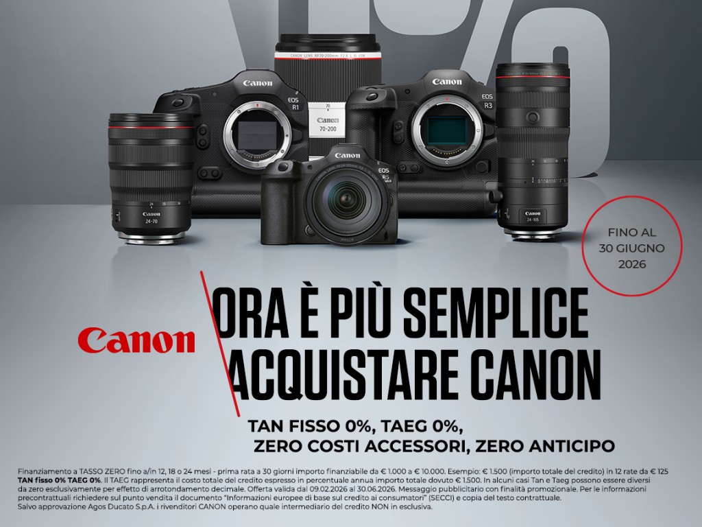 Canon Tasso Zero – Acquista ora, paga senza interessi fino al 30 giugno 2026
